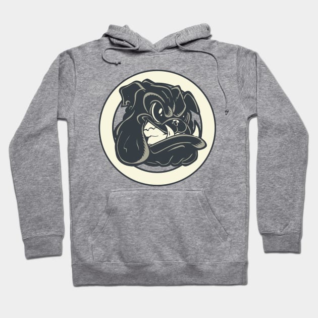 Retro Bulldog Head Hoodie by TomiAx